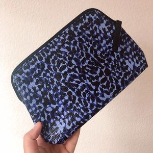 Estée Lauder cosmetic bag, purple and blue